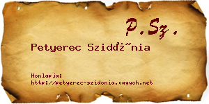 Petyerec Szidónia névjegykártya